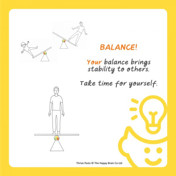 Image of someone balancing on a board denoting balance